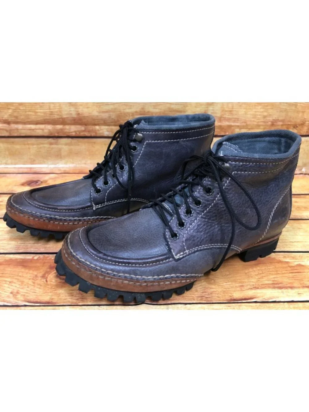 J Artola Mens 9 Brown Leather & Canvas Lace Up Chukka Boots